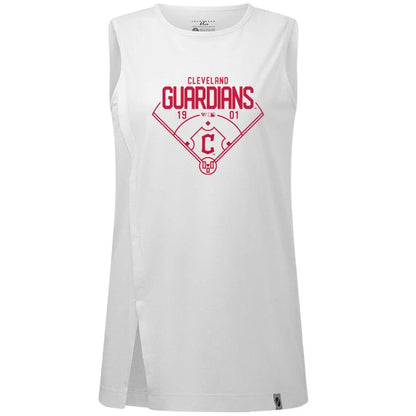 Cleveland Guardians Levelwear Women's Influx Home Field Tank Top - White