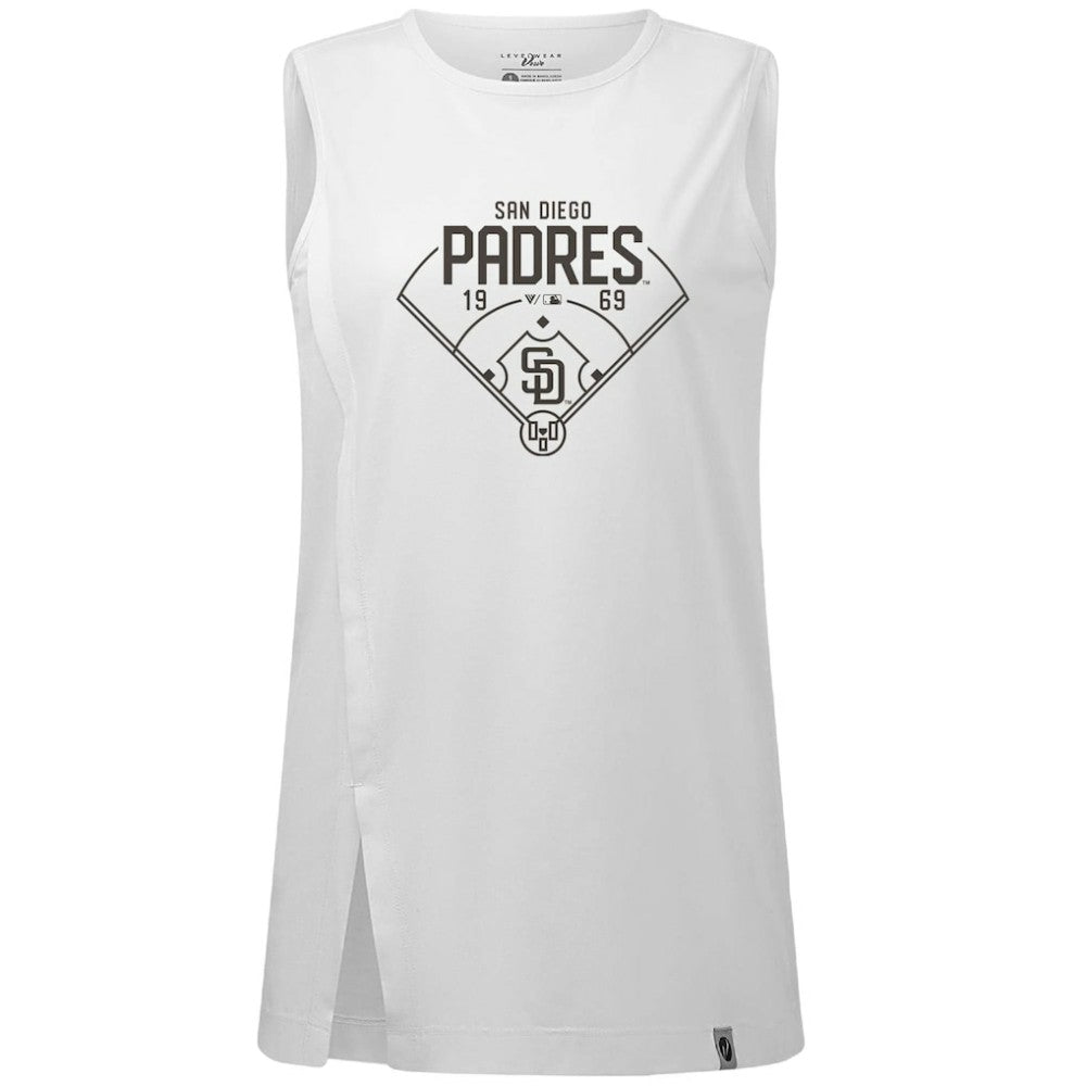 San Diego Padres Levelwear Women's Influx Home Field Tank Top - White