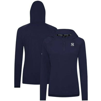 New York Yankees Levelwear Women's Raven Insignia 2.0 Quarter-Zip Jacket - Navy