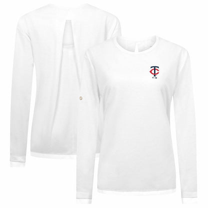 Minnesota Twins Levelwear Women's Sequoia Primary Logo Long Sleeve T-Shirt - White