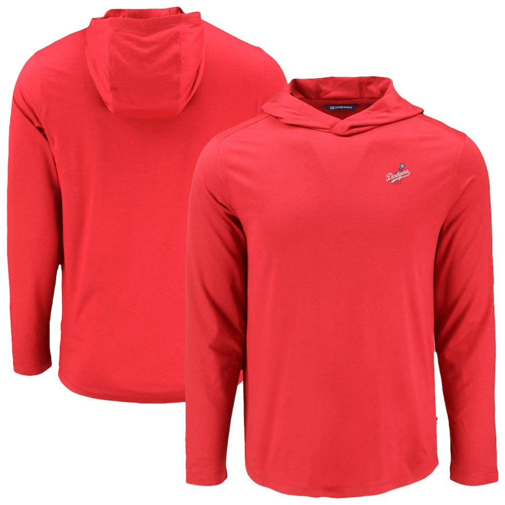Los Angeles Dodgers Cutter & Buck Coastline Epic Comfort Recycled Eco Hoodie Long Sleeve T-Shirt - Red