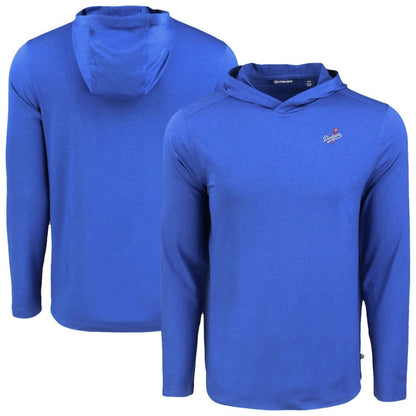 Los Angeles Dodgers Cutter & Buck Coastline Epic Comfort Recycled Eco Hoodie Long Sleeve T-Shirt - Royal