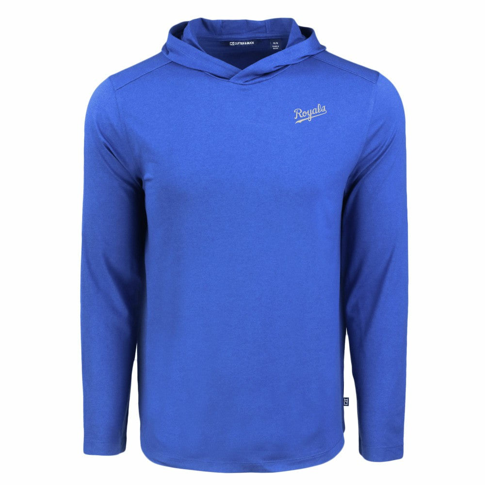Kansas City Royals Cutter & Buck Coastline Epic Comfort Recycled Eco Hoodie Long Sleeve T-Shirt - Royal