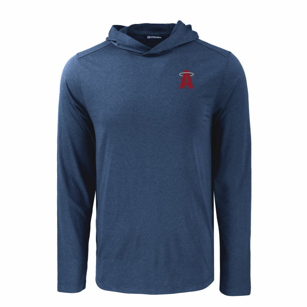 Los Angeles Angels Cutter & Buck Coastline Epic Comfort Recycled Eco Hoodie Long Sleeve T-Shirt - Navy