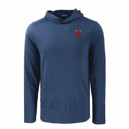 Los Angeles Angels Cutter & Buck Coastline Epic Comfort Recycled Eco Hoodie Long Sleeve T-Shirt - Navy