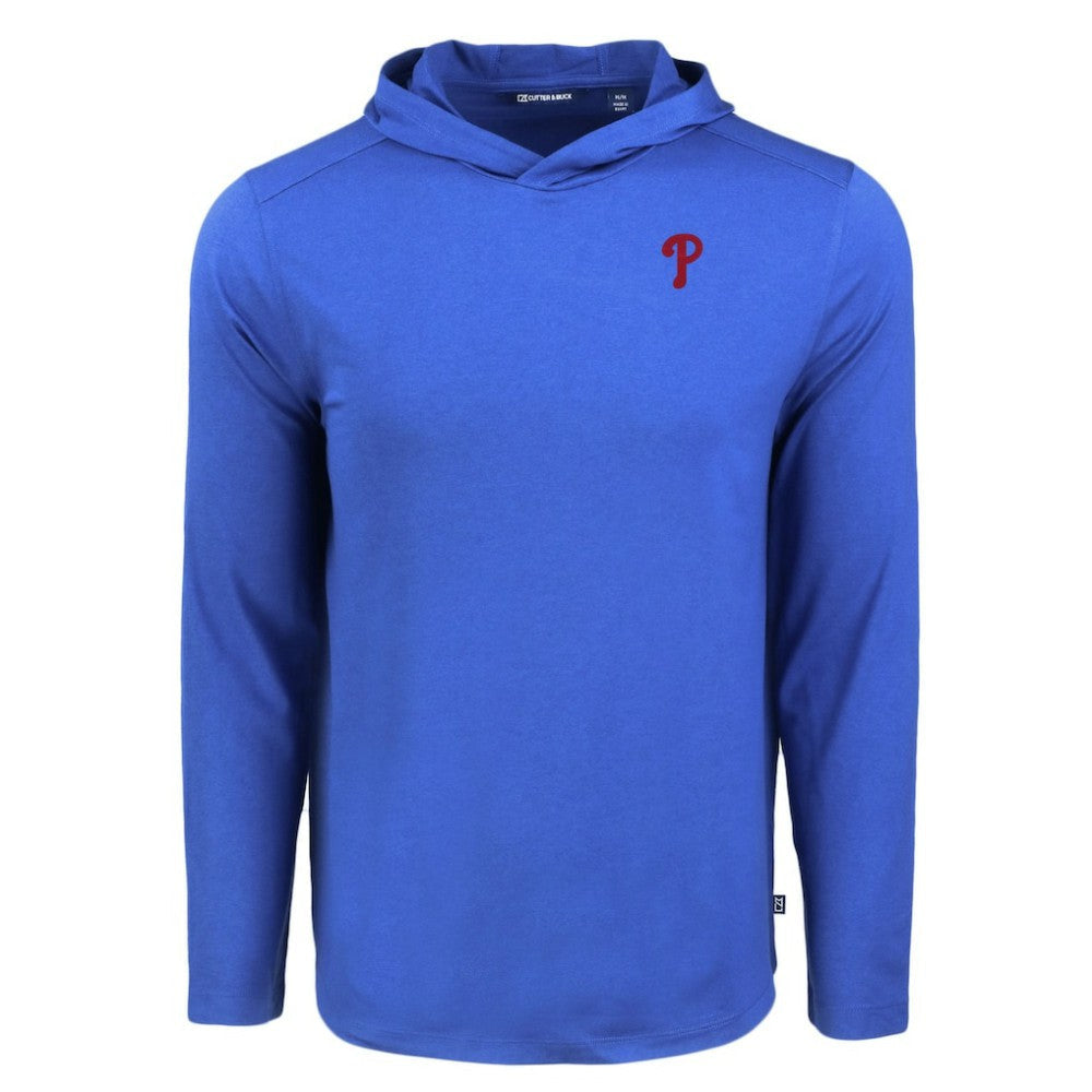 Philadelphia Phillies Cutter & Buck Coastline Epic Comfort Recycled Eco Hoodie Long Sleeve T-Shirt - Royal