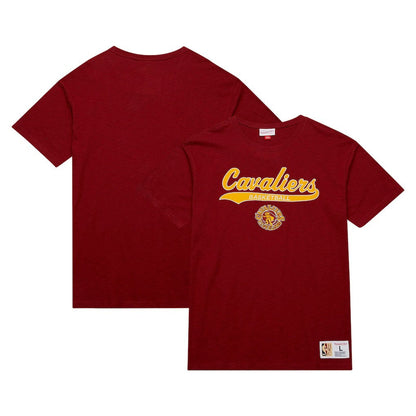 Cleveland Cavaliers Hardwood Classics Felt Applique Slub T-Shirt sale - Wine | Mitchell & Ness online