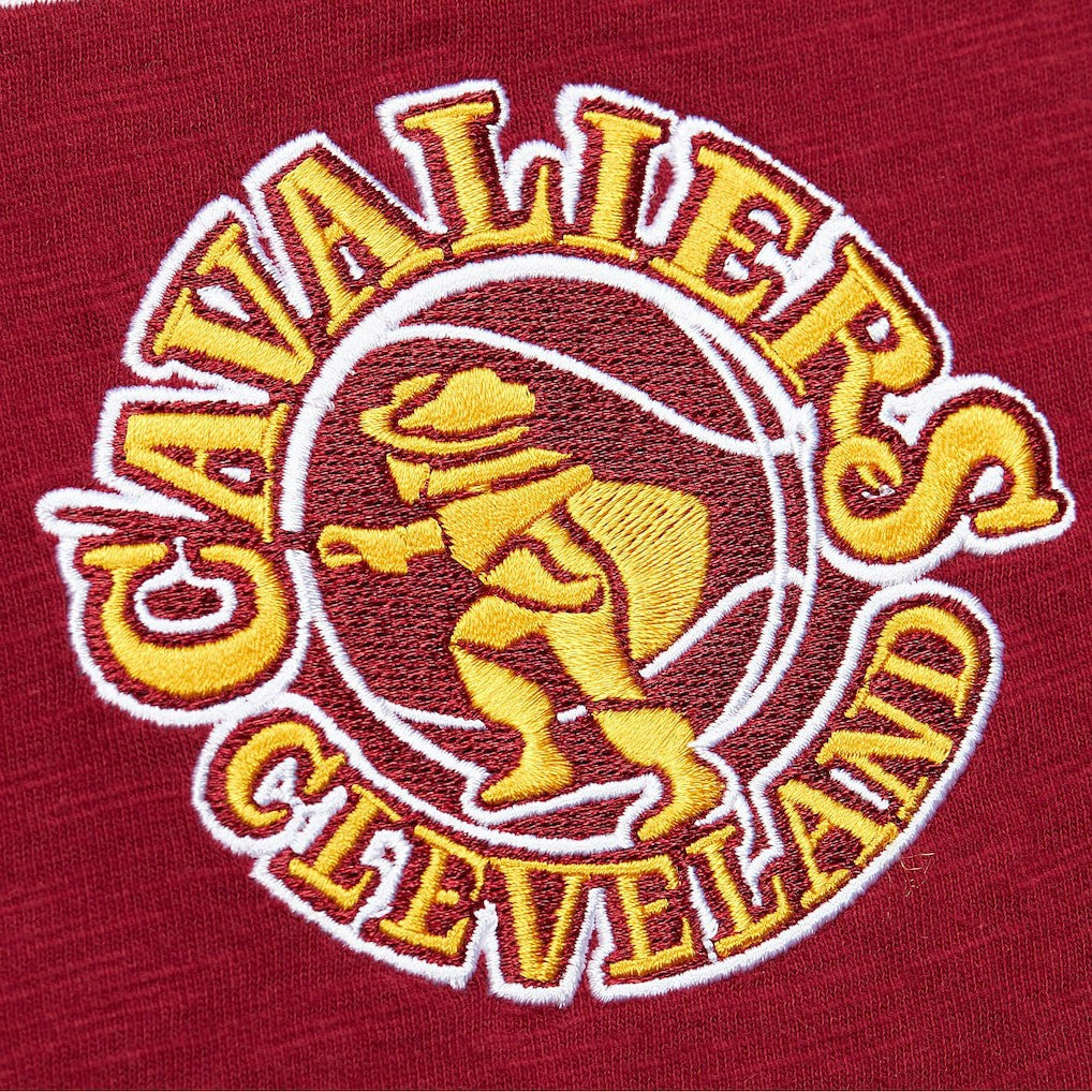 Cleveland Cavaliers Hardwood Classics Felt Applique Slub T-Shirt sale - Wine | Mitchell & Ness online