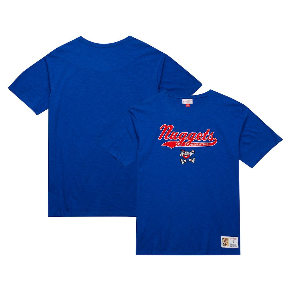 Denver Nuggets Hardwood Classics Felt Applique Slub T-Shirt sale - Royal | Mitchell & Ness outlet