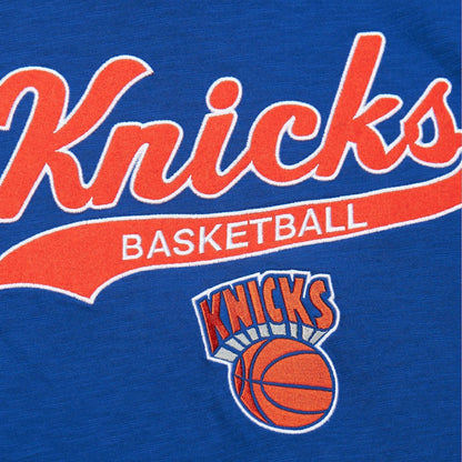 New York Knicks Hardwood Classics Felt Applique Slub T-Shirt - Blue | Mitchell & Ness cheap