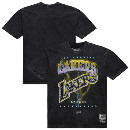 Los Angeles Lakers Unisex Hardwood Classics Vintage Voltage Premium Heavyweight T-Shirt - Black | Mitchell & Ness sale
