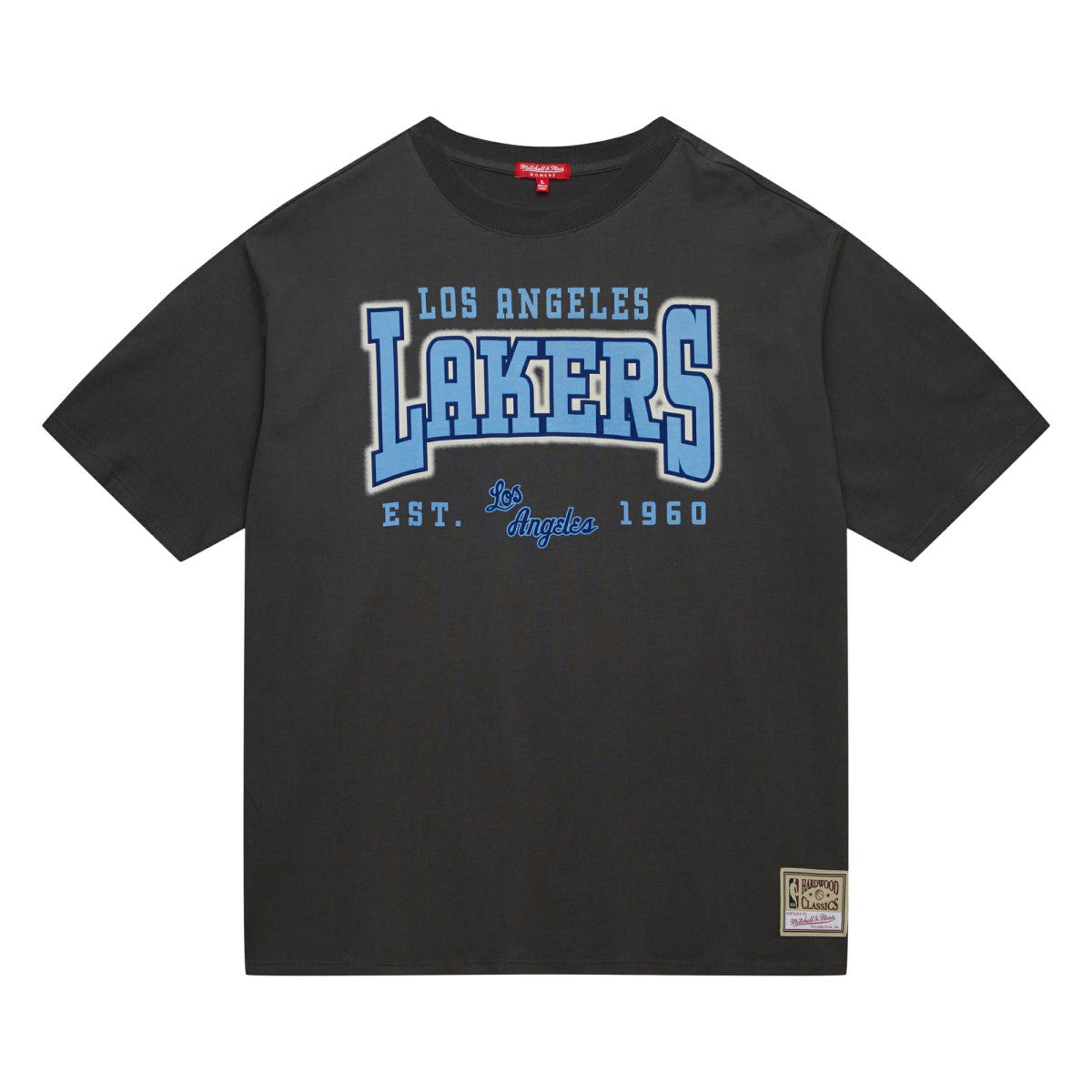 Los Angeles Lakers Women's Hardwood Classics Oversized Boyfriend T-Shirt - Charcoal | Mitchell & Ness cheap