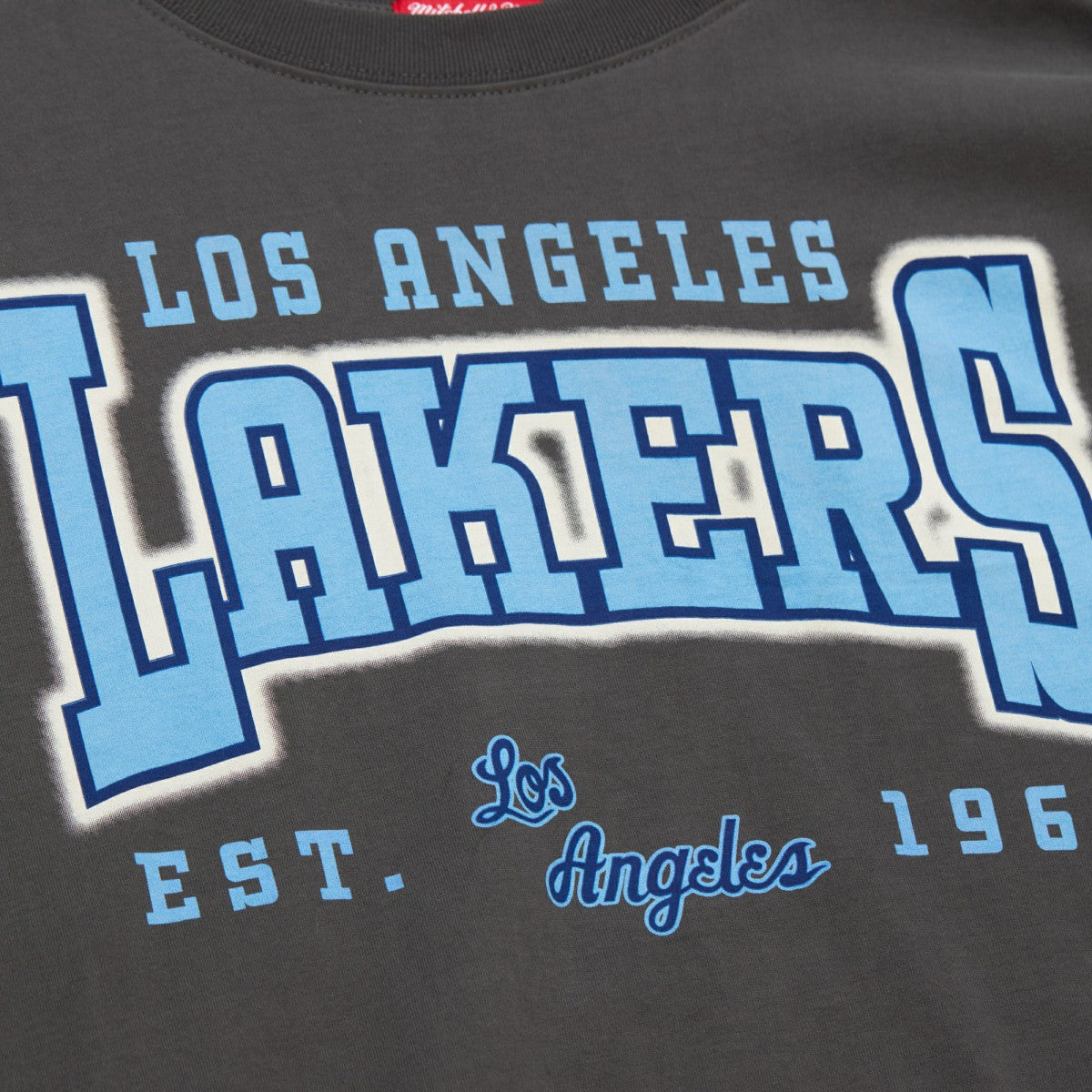 Los Angeles Lakers Women's Hardwood Classics Oversized Boyfriend T-Shirt - Charcoal | Mitchell & Ness cheap