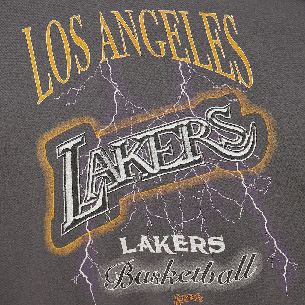Los Angeles Lakers Women's Hardwood Classics Lightweight Pullover Sweatshirt - Charcoal | Mitchell & Ness online