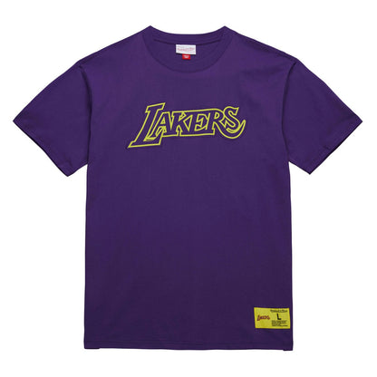 Los Angeles Lakers Hardwood Classics Neon Nights Premium T-Shirt - Purple | Mitchell & Ness shop