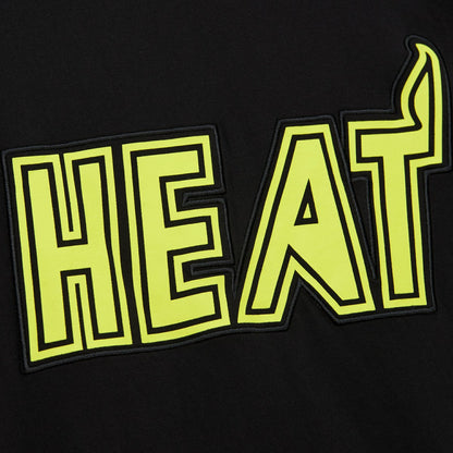 Miami Heat Hardwood Classics Neon Nights Premium T-Shirt - Black | Mitchell & Ness for sale