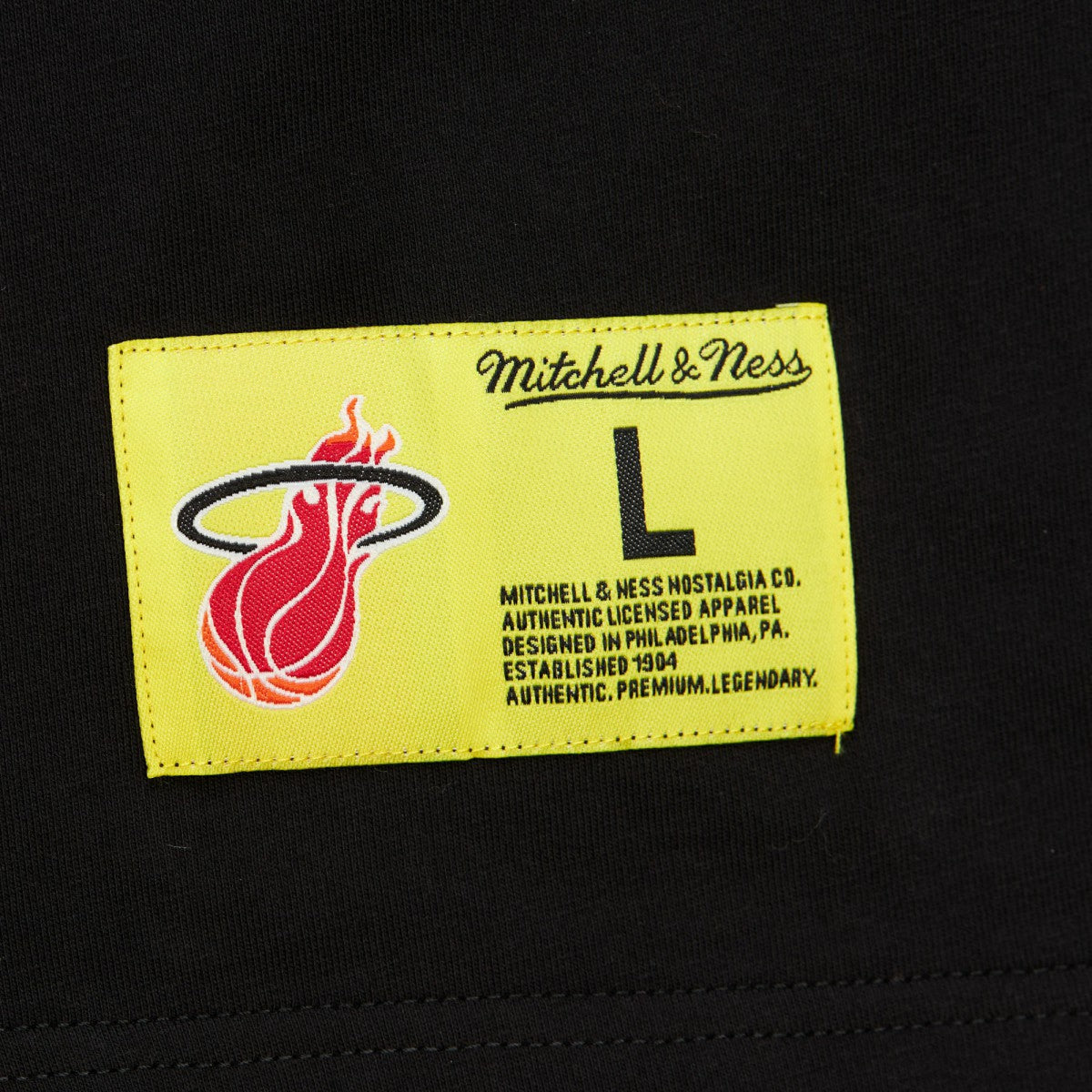 Miami Heat Hardwood Classics Neon Nights Premium T-Shirt - Black | Mitchell & Ness for sale