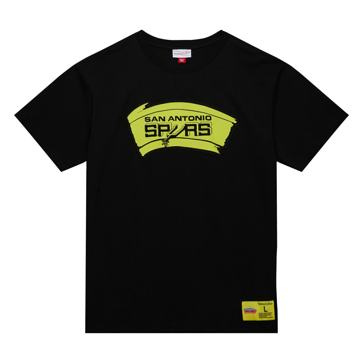 San Antonio Spurs Hardwood Classics Neon Nights Premium T-Shirt - Black | Mitchell & Ness sale