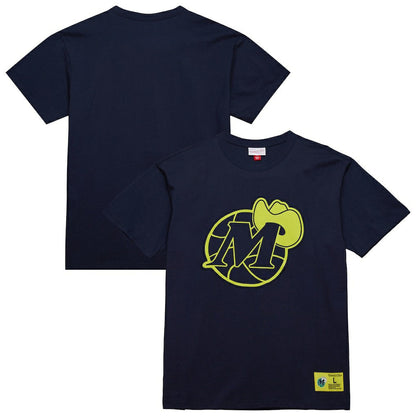 Dallas Mavericks Hardwood Classics Neon Nights Premium T-Shirt sale - Navy | Mitchell & Ness sale