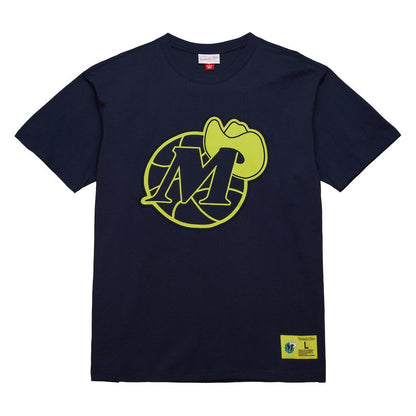 Dallas Mavericks Hardwood Classics Neon Nights Premium T-Shirt sale - Navy | Mitchell & Ness sale