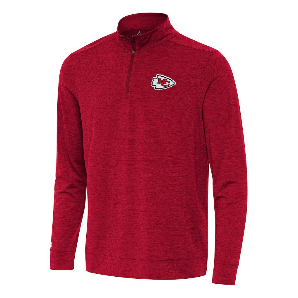 Kansas City Chiefs Antigua Bright Quarter-Zip Top - Heather Red outlet