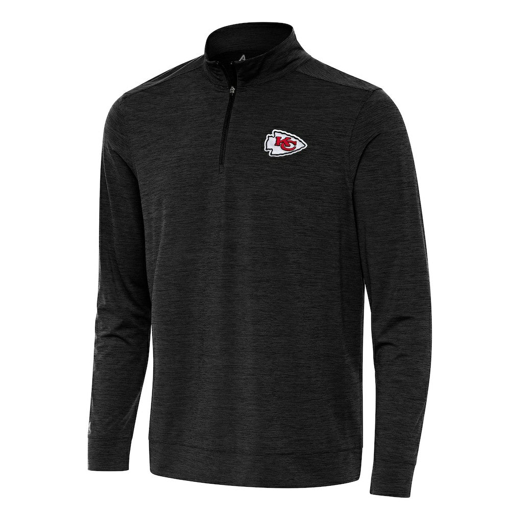 Kansas City Chiefs Antigua Bright Quarter-Zip Top - Heather Black on sale