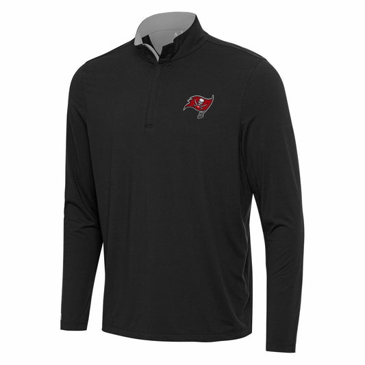 Tampa Bay Buccaneers Antigua Content Quarter-Zip Pullover Top - Black/Gray outlet