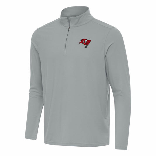 Tampa Bay Buccaneers Antigua Intent Quarter-Zip Pullover Top - Gray outlet