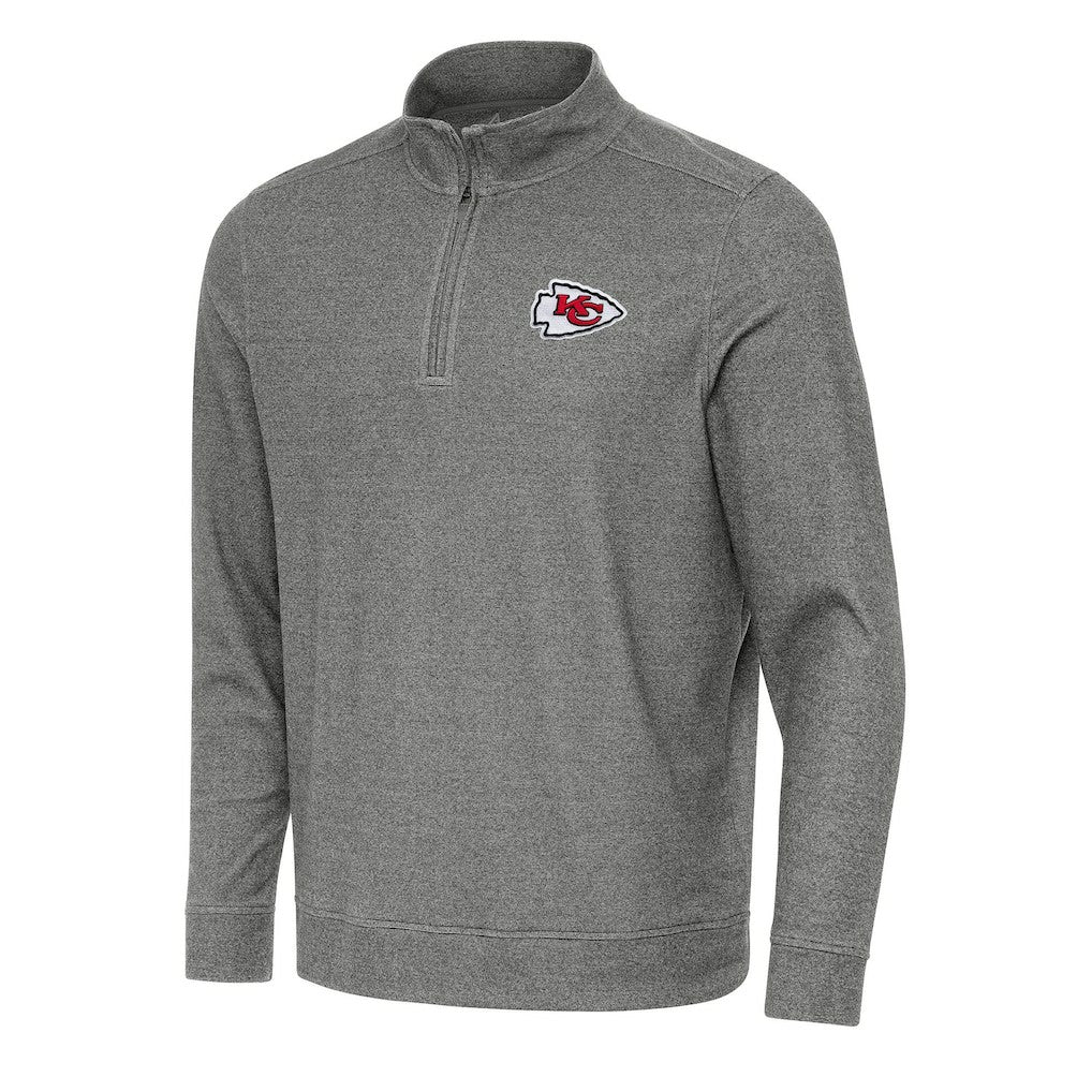 Kansas City Chiefs Antigua Subtle Quarter-Zip Top - Heather Black outlet
