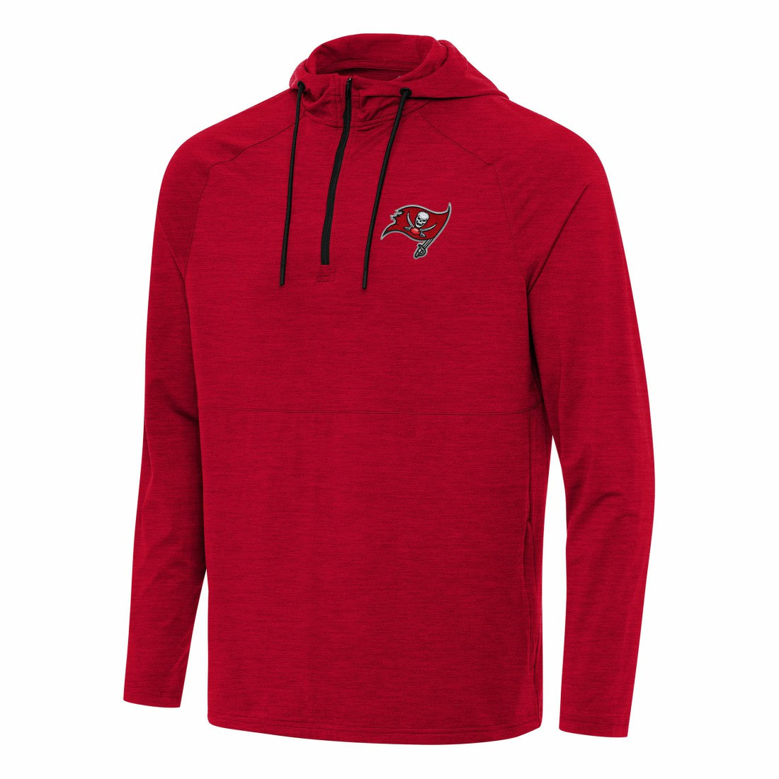 Tampa Bay Buccaneers Antigua Spikes Quarter-Zip Pullover Hoodie - Heather Red discount