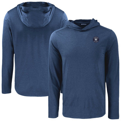 Houston Astros Cutter & Buck Coastline Epic Comfort Eco Recycled Long Sleeve Hoodie T-Shirt - Navy