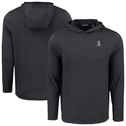 Los Angeles Angels Cutter & Buck Coastline Epic Comfort Eco Recycled Long Sleeve Hoodie T-Shirt - Black
