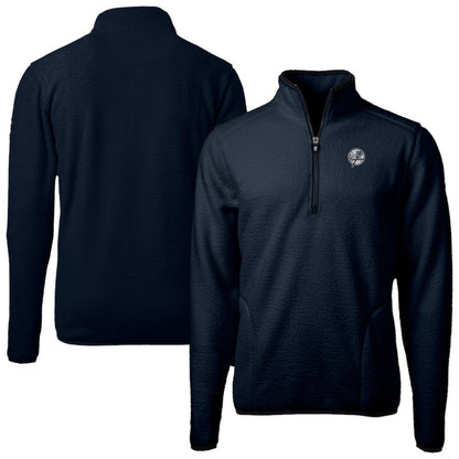 New York Yankees Cutter & Buck Cascade Eco Fleece Quarter-Zip Jacket - Navy