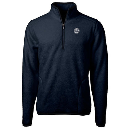 New York Yankees Cutter & Buck Cascade Eco Fleece Quarter-Zip Jacket - Navy
