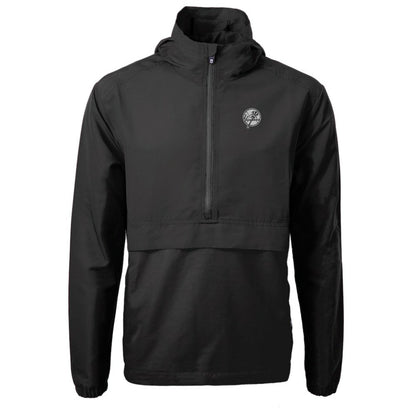 New York Yankees Cutter & Buck Charter Eco Recycled Anorak Half-Zip Hoodie Jacket - Black