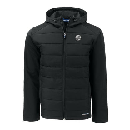 New York Yankees Cutter & Buck Evoke Hybrid Eco Softshell Recycled Full-Zip Hooded Jacket - Black