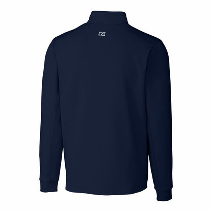 New York Mets Cutter & Buck Traverse Eco Tri-Blend DryTec Quarter-Zip Jacket - Navy