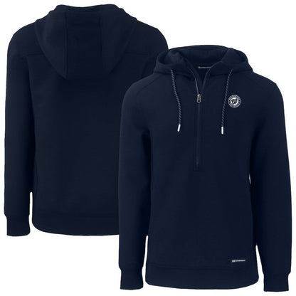 Washington Nationals Cutter & Buck Roam Eco Recycled Half-Zip Hoodie - Navy