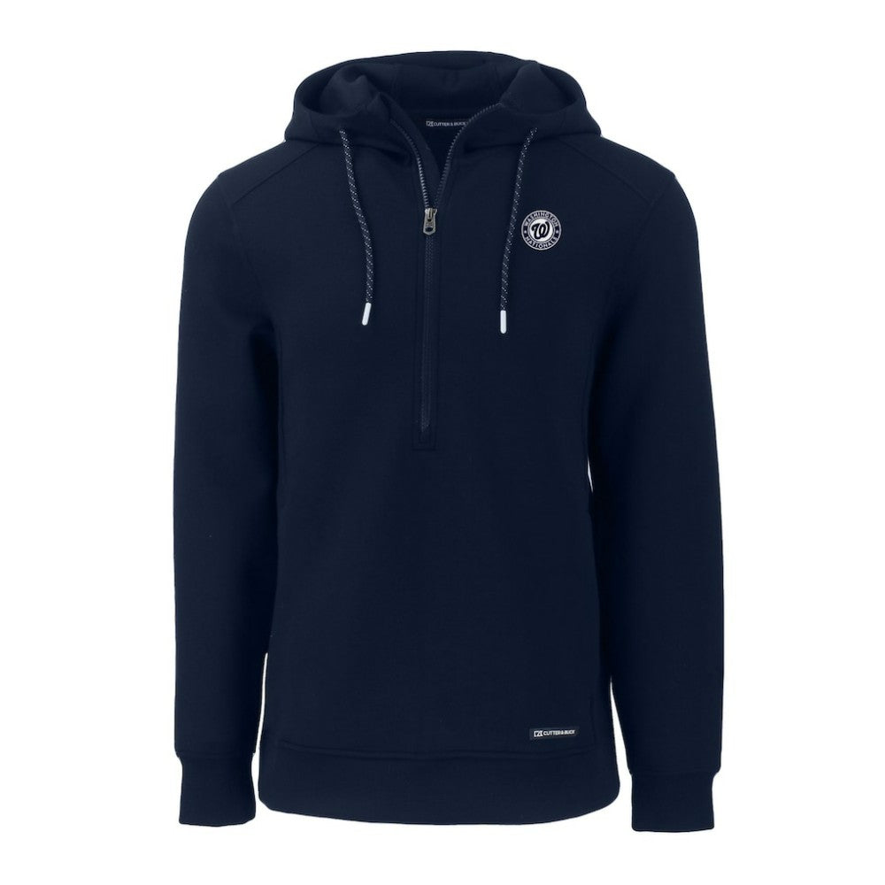 Washington Nationals Cutter & Buck Roam Eco Recycled Half-Zip Hoodie - Navy