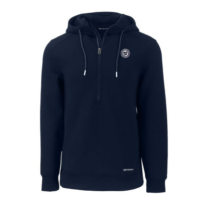 Washington Nationals Cutter & Buck Roam Eco Recycled Half-Zip Hoodie - Navy