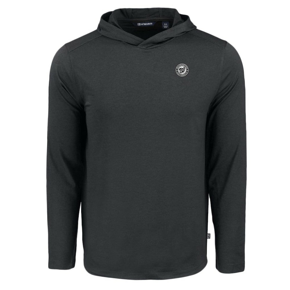 Washington Nationals Cutter & Buck Coastline Epic Comfort Eco Recycled Long Sleeve Hoodie T-Shirt - Black