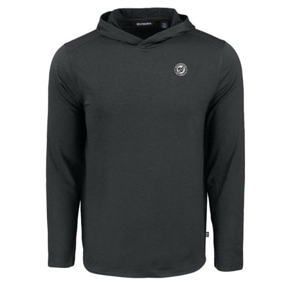 Washington Nationals Cutter & Buck Coastline Epic Comfort Eco Recycled Long Sleeve Hoodie T-Shirt - Black