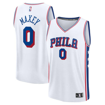 Tyrese Maxey Philadelphia 76ers Youth Fast Break Replica Player Jersey - Association Edition - White | Fanatics shop