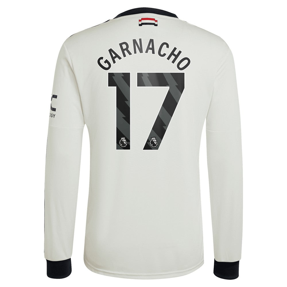 Alejandro Garnacho Manchester United Originals 2024/25 Third Replica Long Sleeve Jersey - Cream | Adidas shop