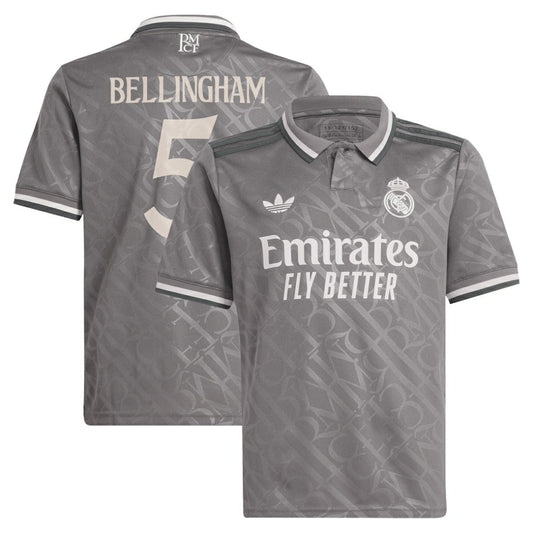 Jude Bellingham Real Madrid Originals Youth 2024/25 Third Replica Player Jersey - Charcoal | Adidas shop