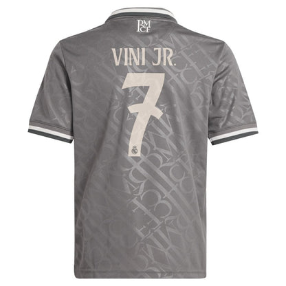 Vini Jr. Real Madrid Originals Youth 2024/25 Third Replica Player Jersey - Charcoal | Adidas on sale