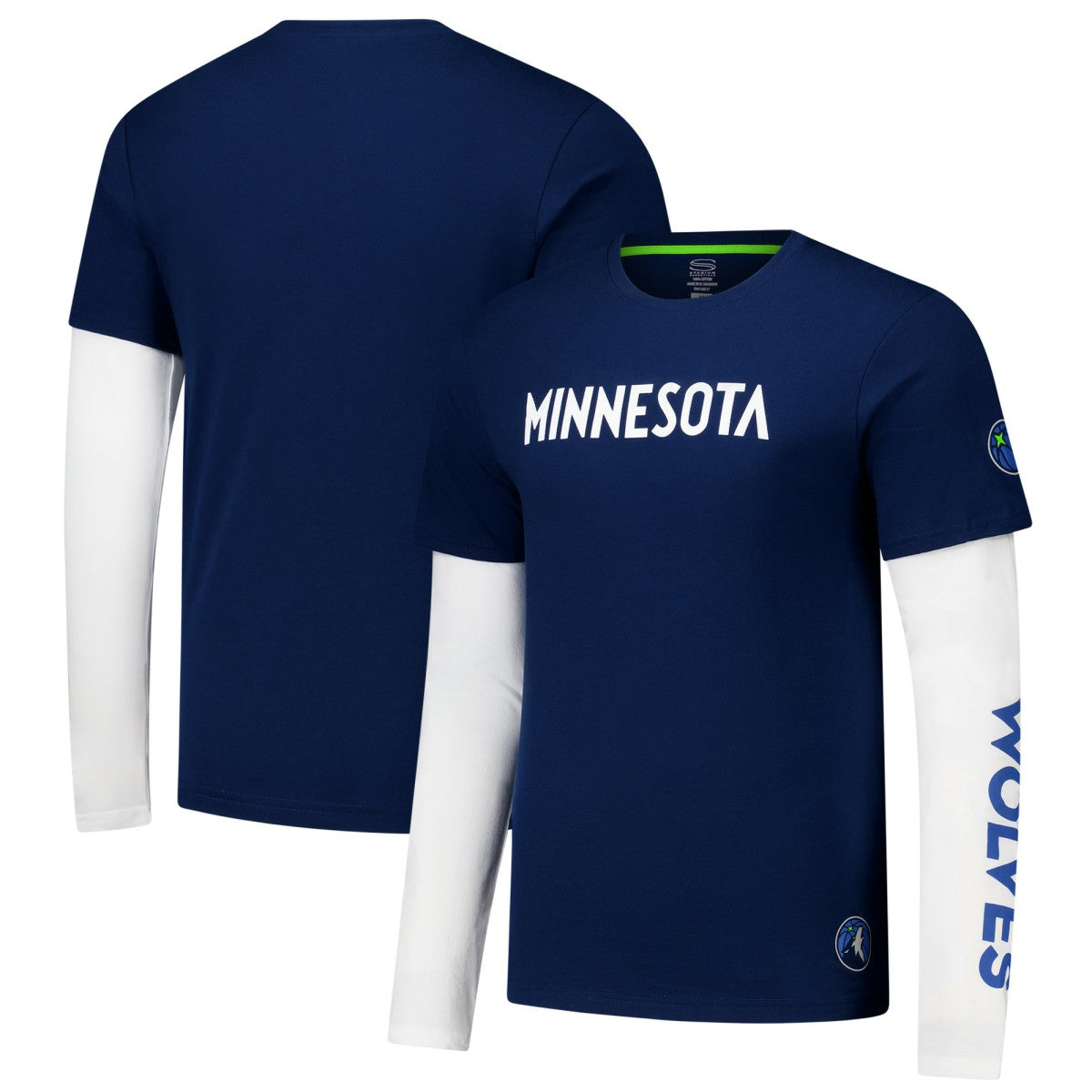 Minnesota Timberwolves Stadium Essentials Unisex Spectator Twofer Long Sleeve T-Shirt - Navy on sale