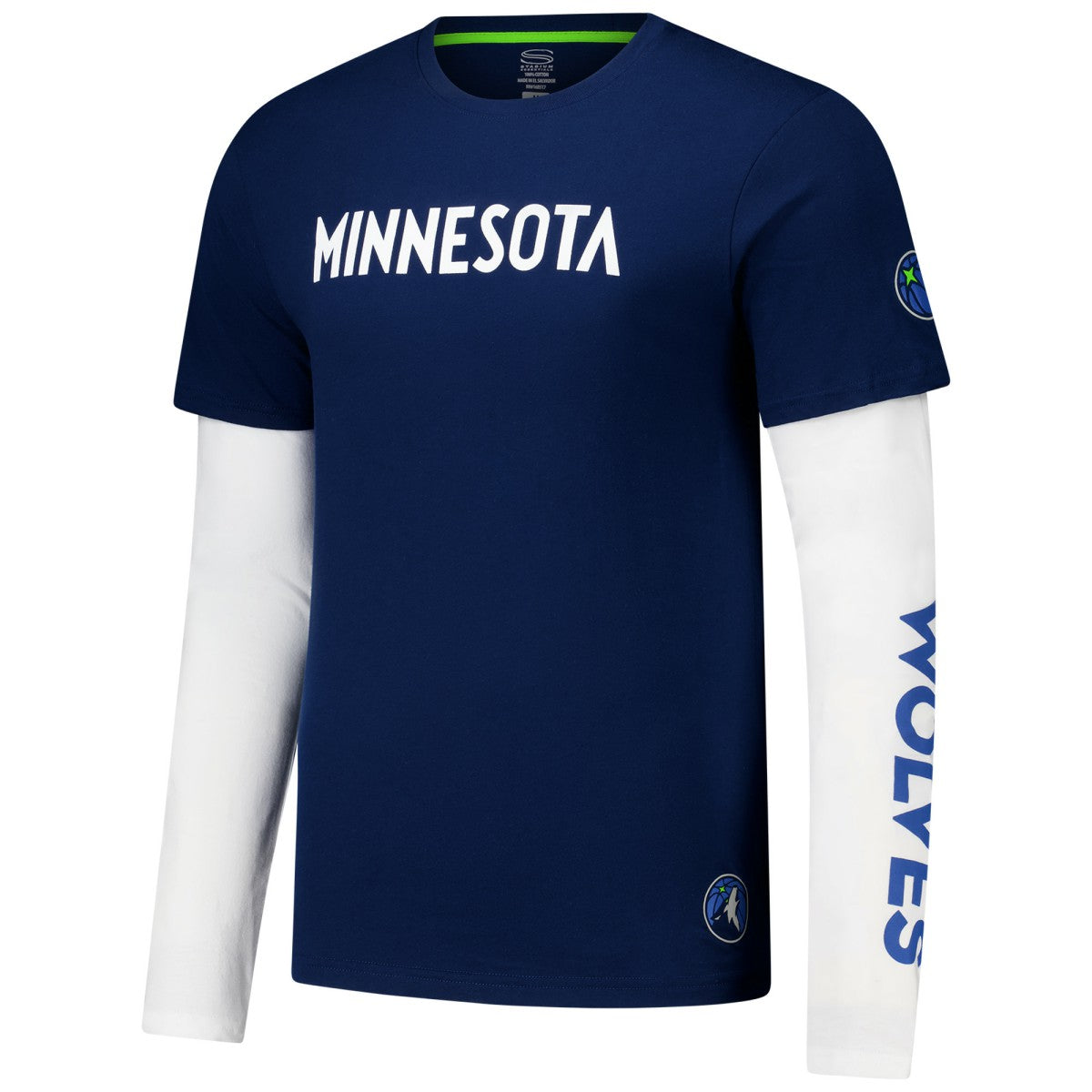 Minnesota Timberwolves Stadium Essentials Unisex Spectator Twofer Long Sleeve T-Shirt - Navy on sale