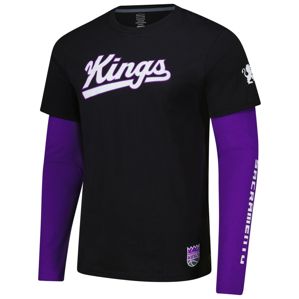 Sacramento Kings Stadium Essentials Unisex Spectator 2fer Long Sleeve T-Shirt - Black on sale