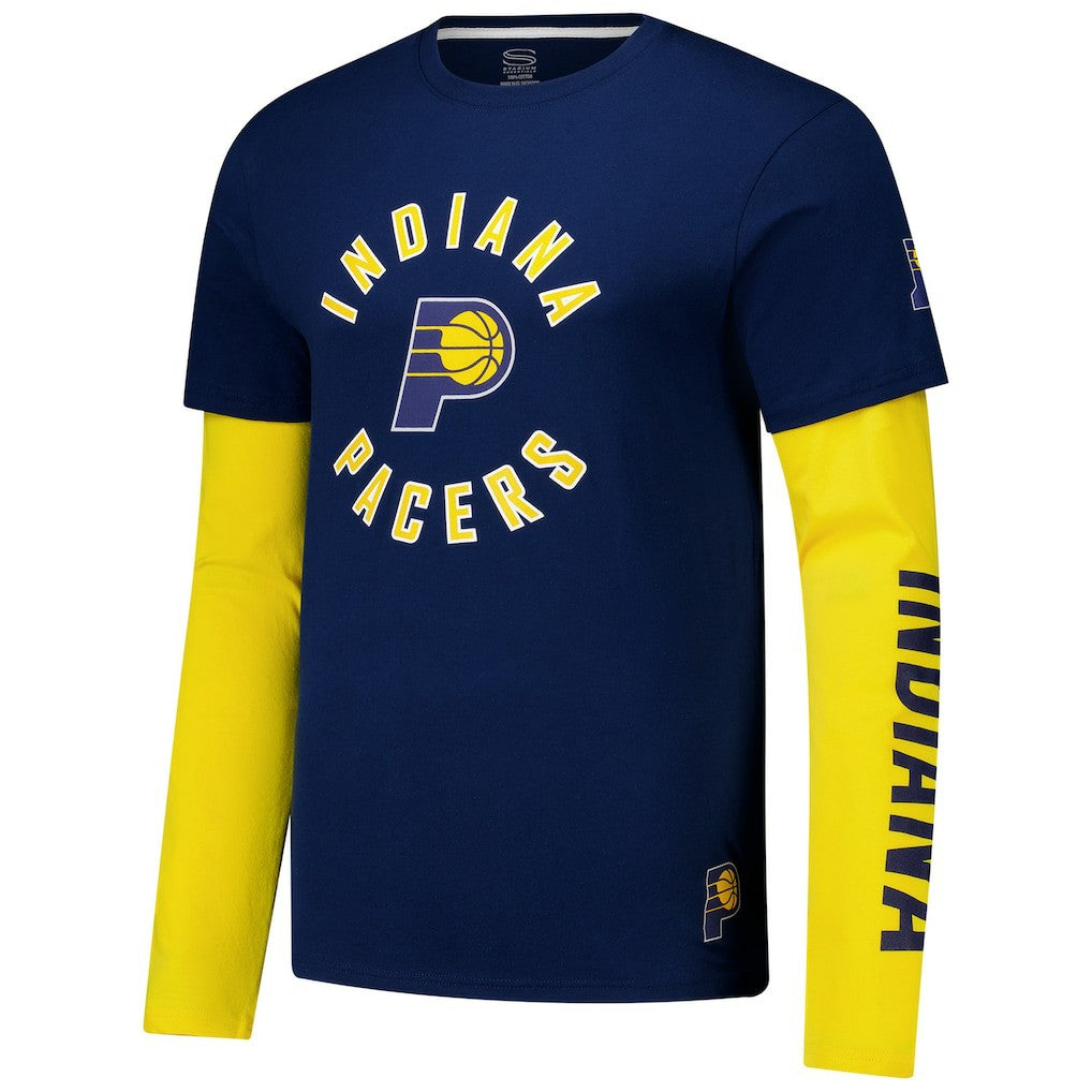 Indiana Pacers Stadium Essentials Unisex Spectator Twofer Long Sleeve T-Shirt - Navy for sale